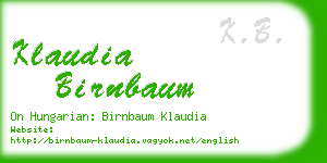 klaudia birnbaum business card